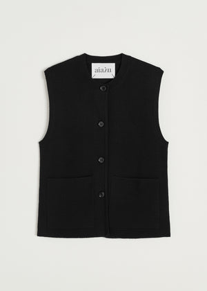 Elva vest – merino wool | Black Vest aiayu