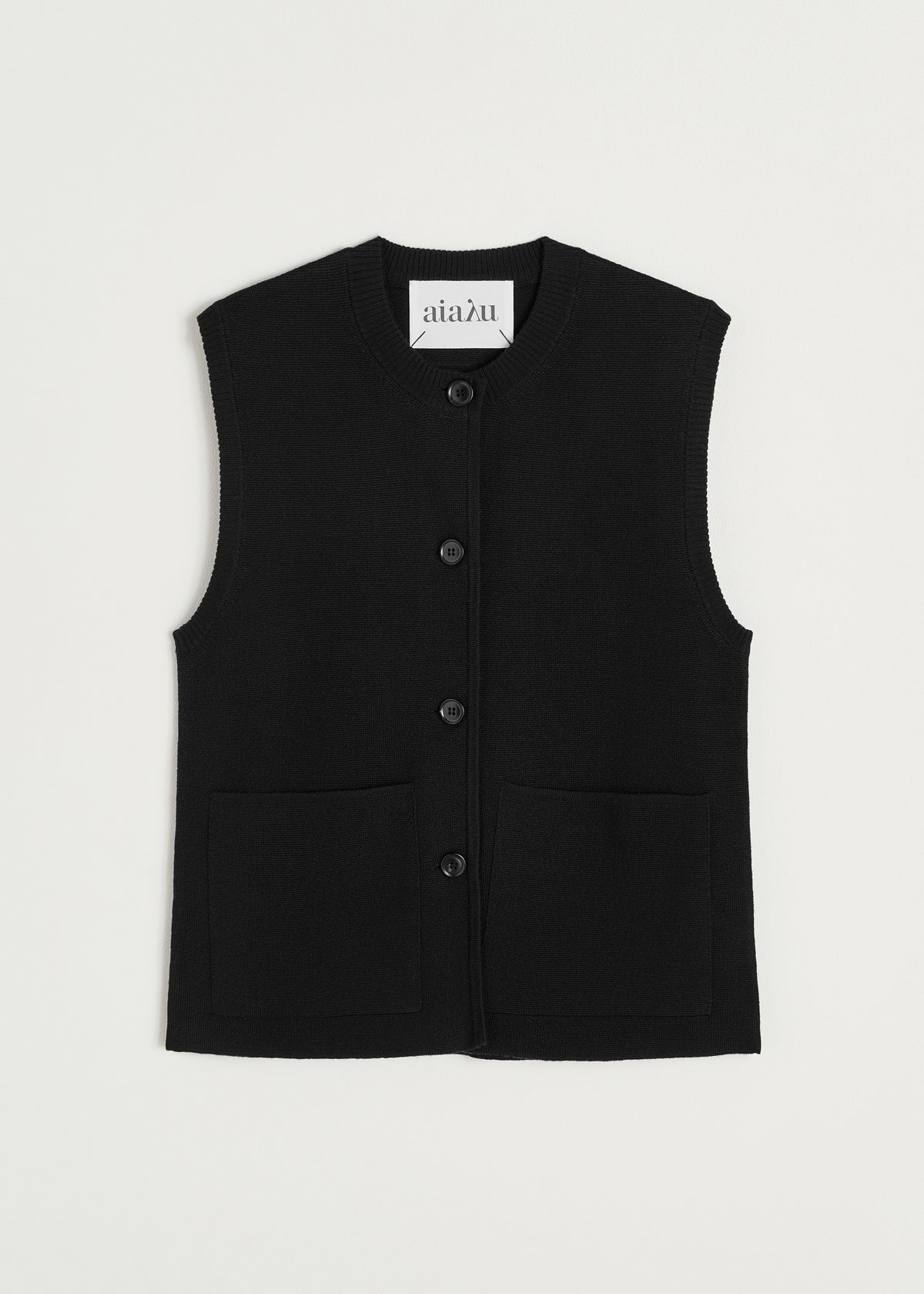Elva vest – merino wool | Black Vest aiayu