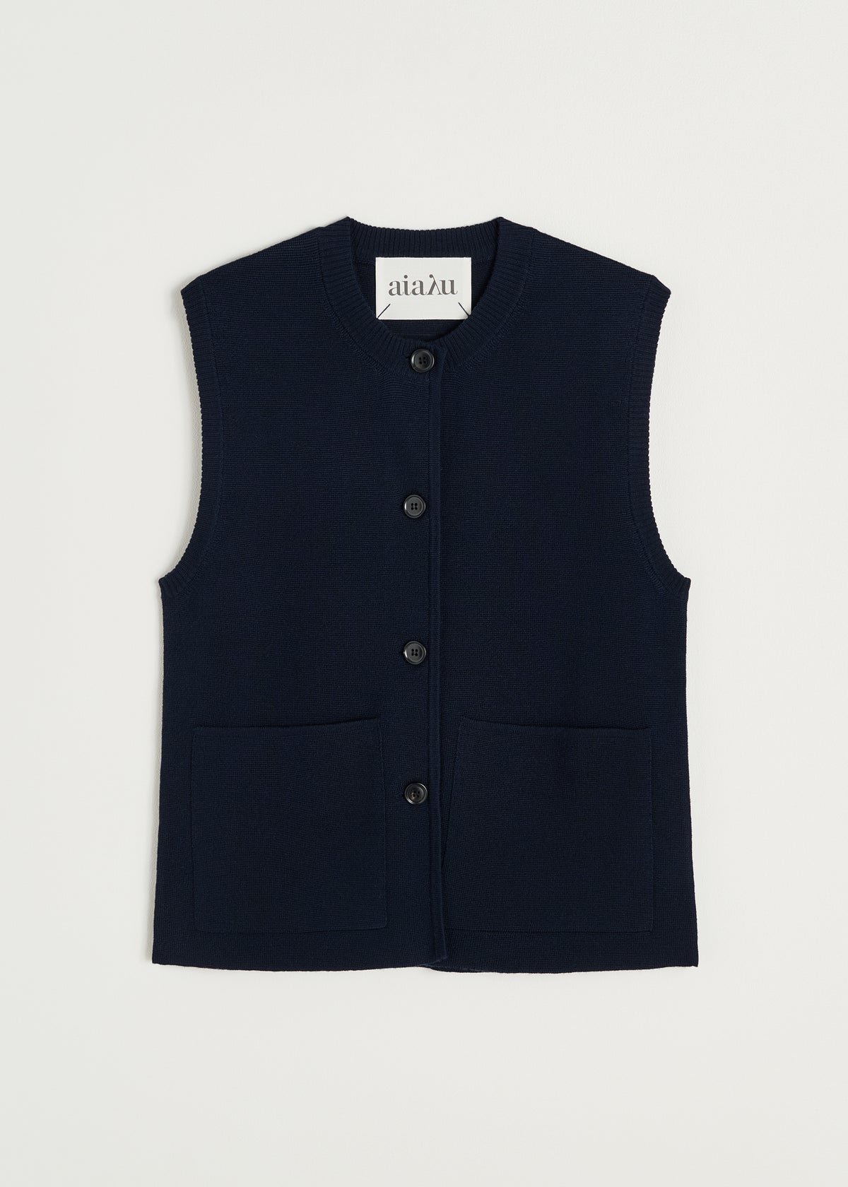 Elva vest – merino wool | Navy Vest aiayu