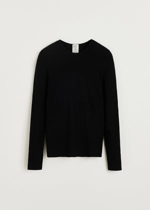 Gentle long sleeve – cotton cashmere blend | Black Blouse aiayu