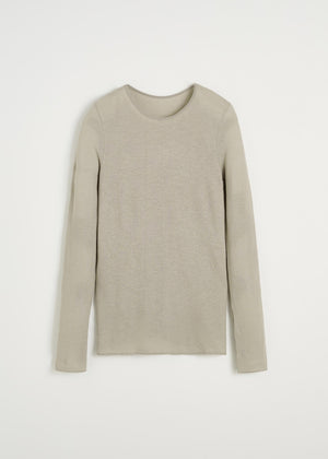 Gentle long sleeve – cotton cashmere blend | Grey Blouse aiayu