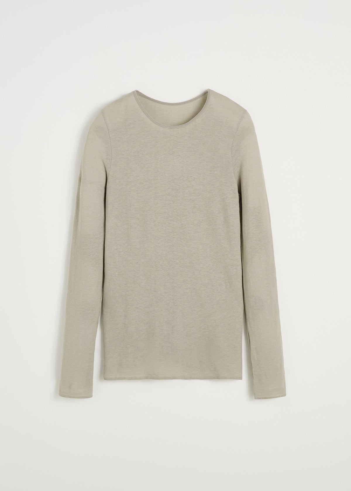 Gentle long sleeve – cotton cashmere blend | Grey Blouse aiayu