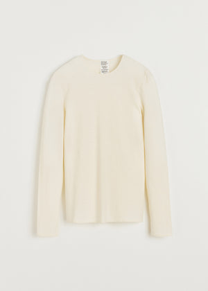 Gentle long sleeve – cotton cashmere blend | Pure ecru Blouse aiayu