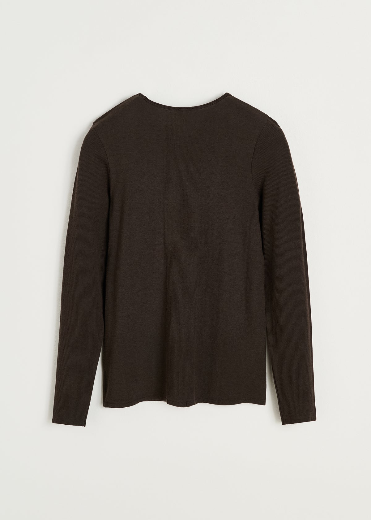 Gentle long sleeve – cotton cashmere blend | Dark brown Blouse aiayu