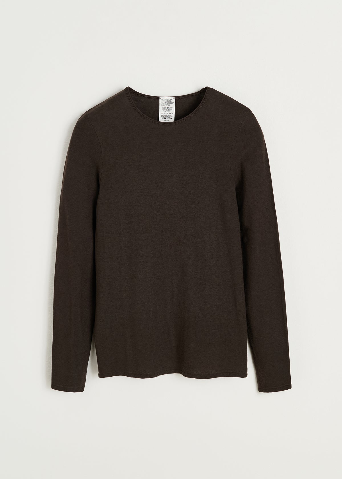 Gentle long sleeve – cotton cashmere blend | Dark brown Blouse aiayu