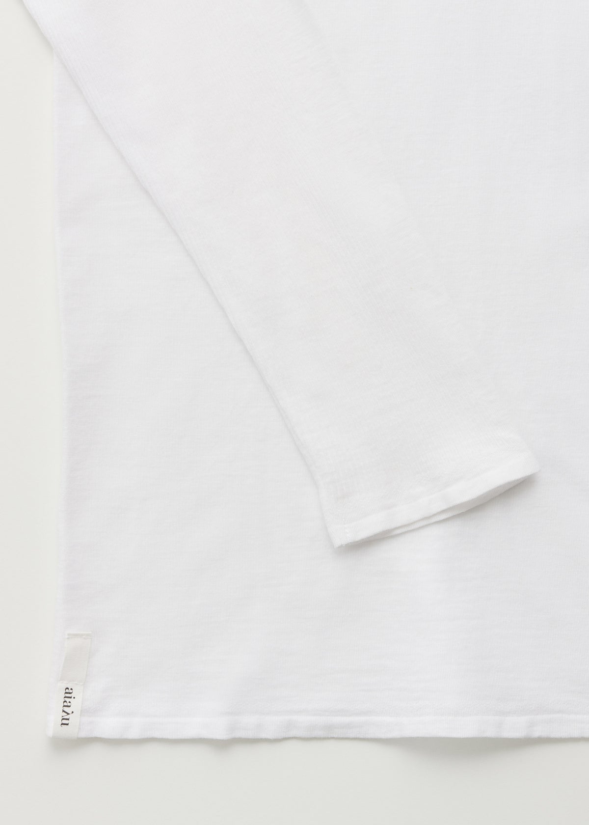 Gentle long sleeve – cotton cashmere blend | White Blouse aiayu