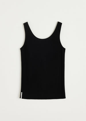 Gentle tank – cotton cashmere blend | Black Top aiayu