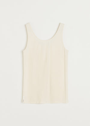 Gentle tank – cotton cashmere blend | Pure ecru Top aiayu