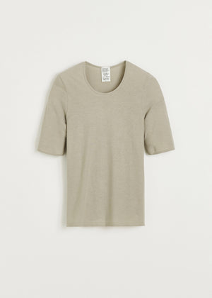 Gentle tee – cotton cashmere blend | Grey Blouse aiayu