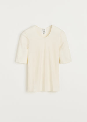 Gentle tee – cotton cashmere blend | Pure ecru Blouse aiayu