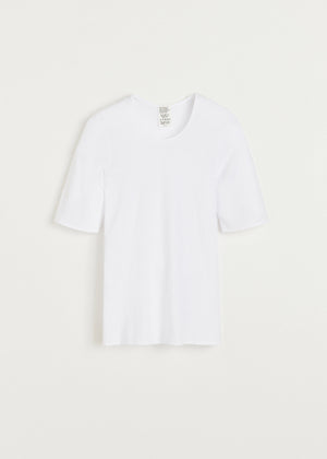 Gentle tee – cotton cashmere blend | White Blouse aiayu