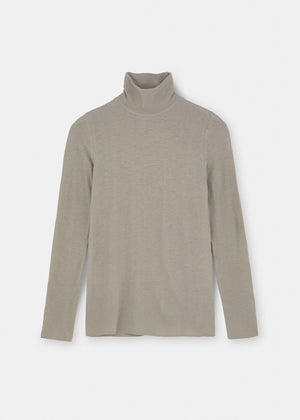 Gentle turtleneck – cotton cashmere blend | Grey Blouse aiayu