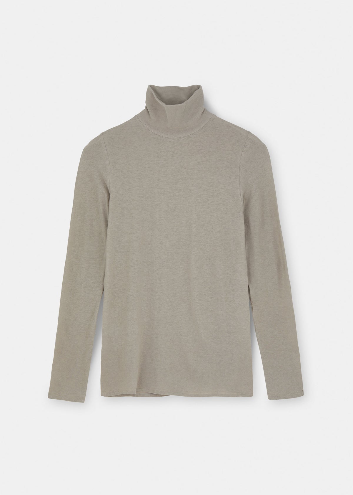 Gentle turtleneck – cotton cashmere blend | Grey Blouse aiayu