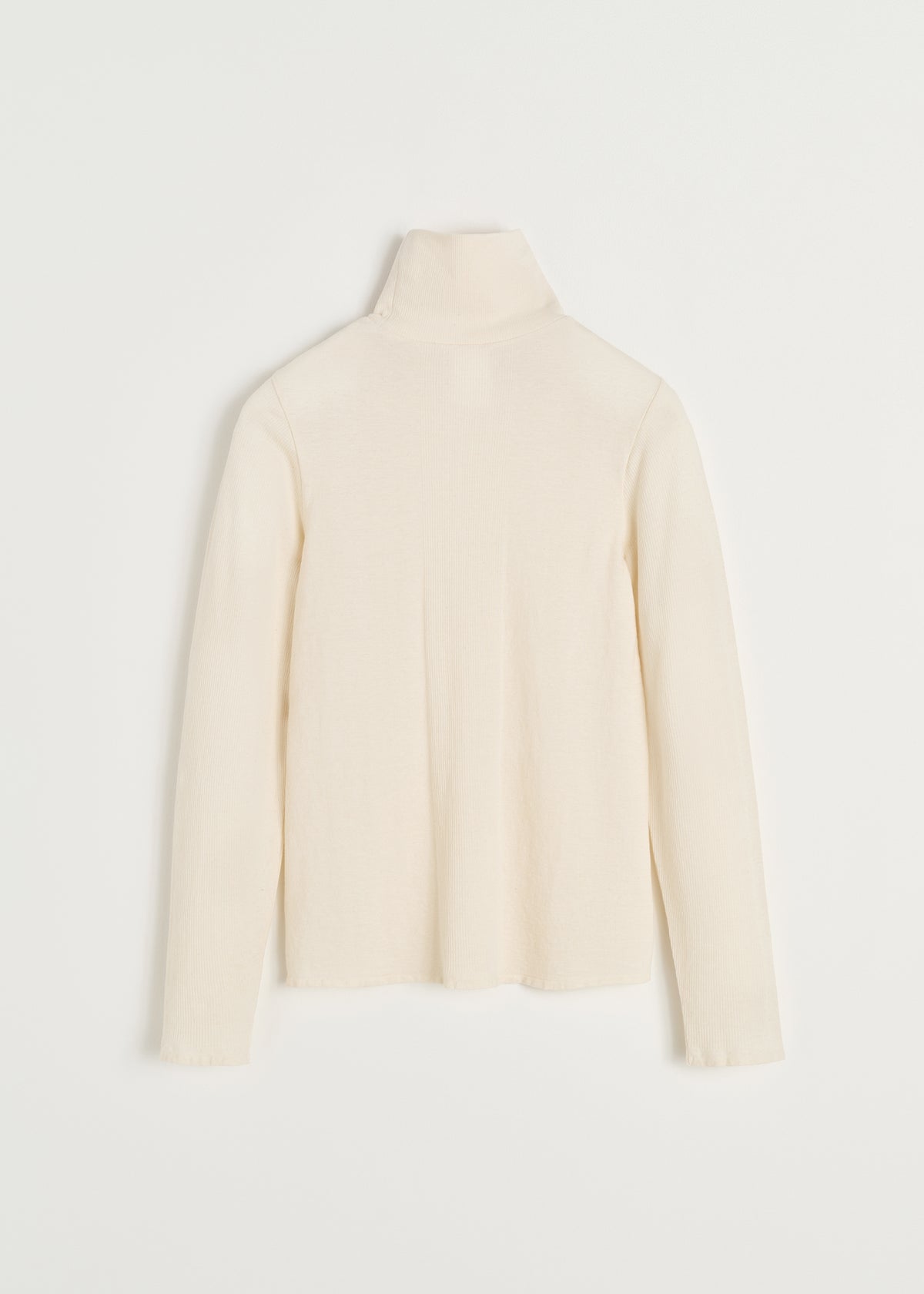Gentle turtleneck – cotton cashmere blend | Pure ecru Blouse aiayu