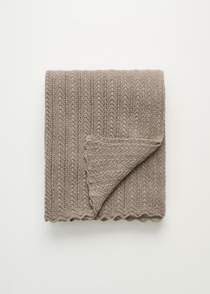 Hollie classic throw - 130x160 | Pure nougat melange Throw aiayu