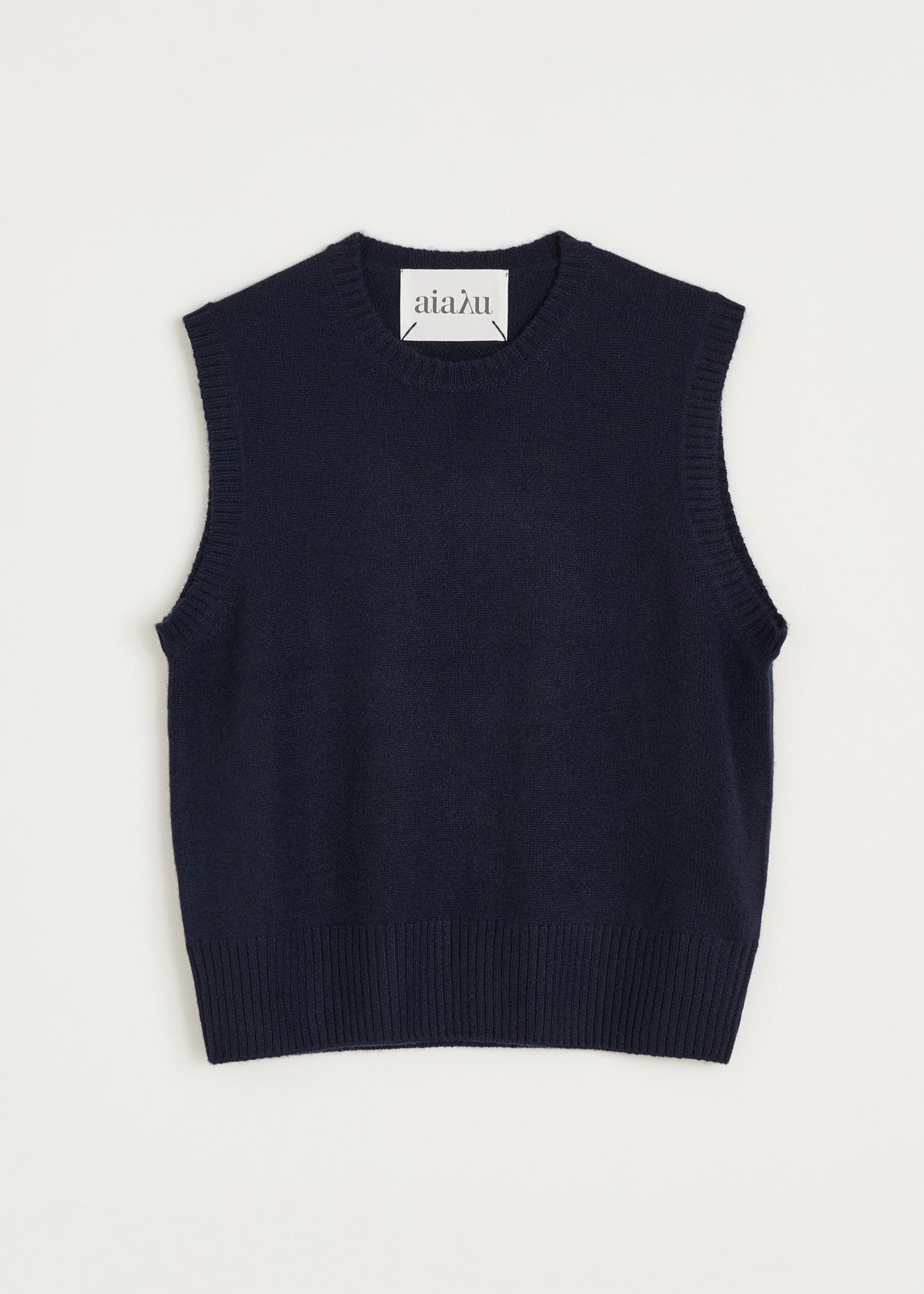 Ingeborg vest – cashmere | Black blue Vest aiayu