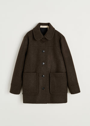Jamie jacket loden – wool | Pure dark brown Coat aiayu