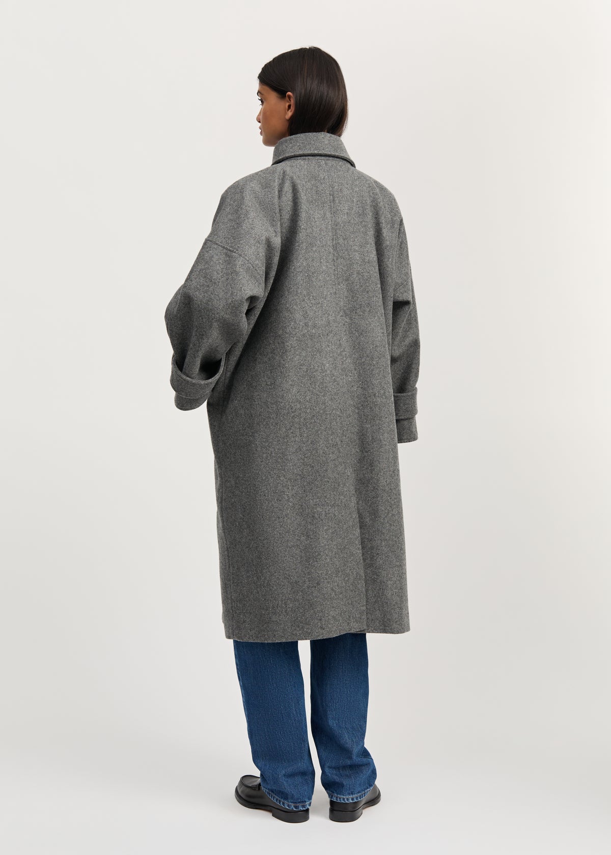 Jo coat loden | Pure grey Coat aiayu