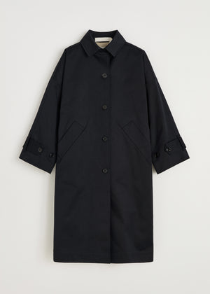 Jo coat twill | Black navy Coat aiayu