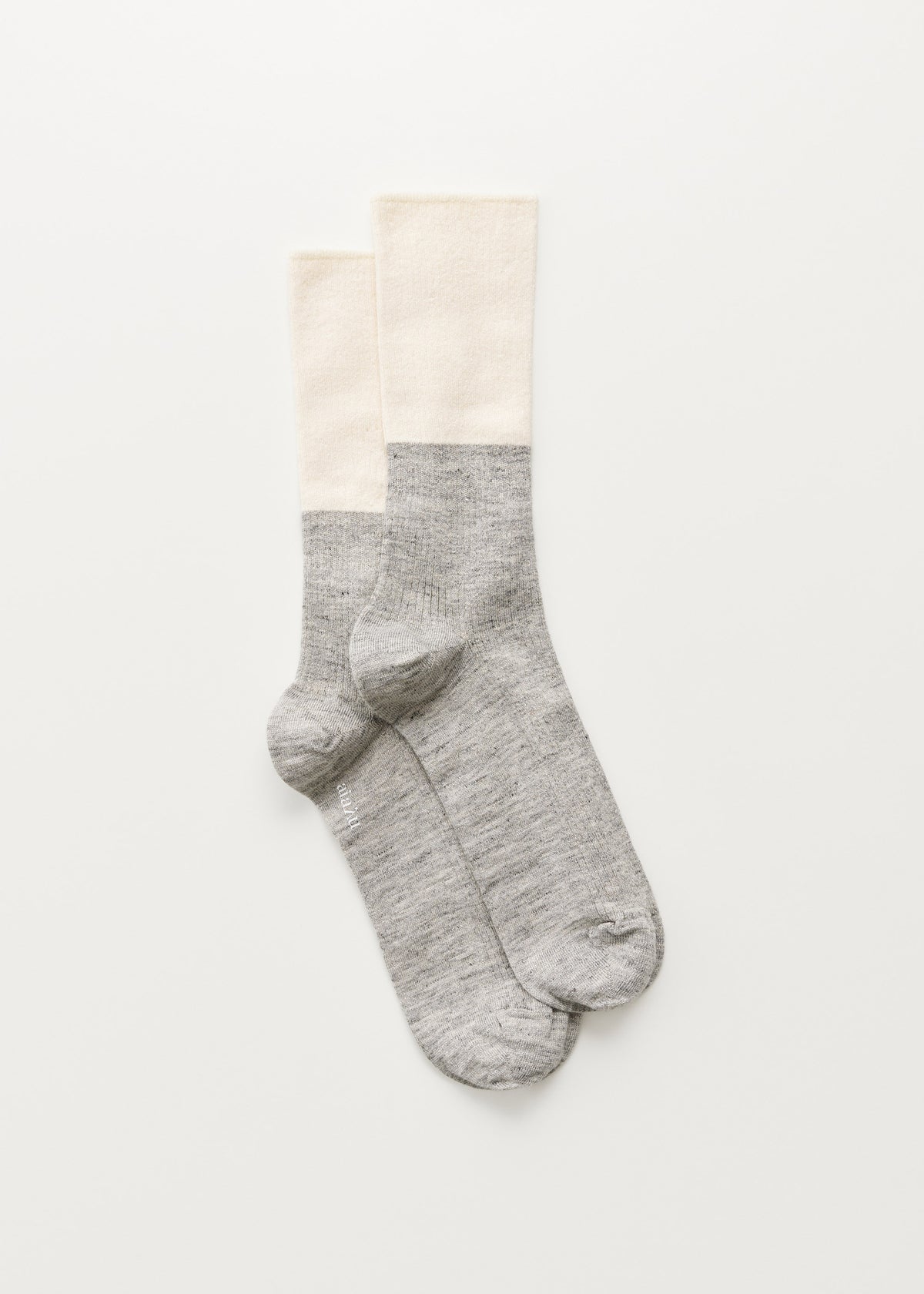 Linen rib socks | Mix grey melange Socks aiayu