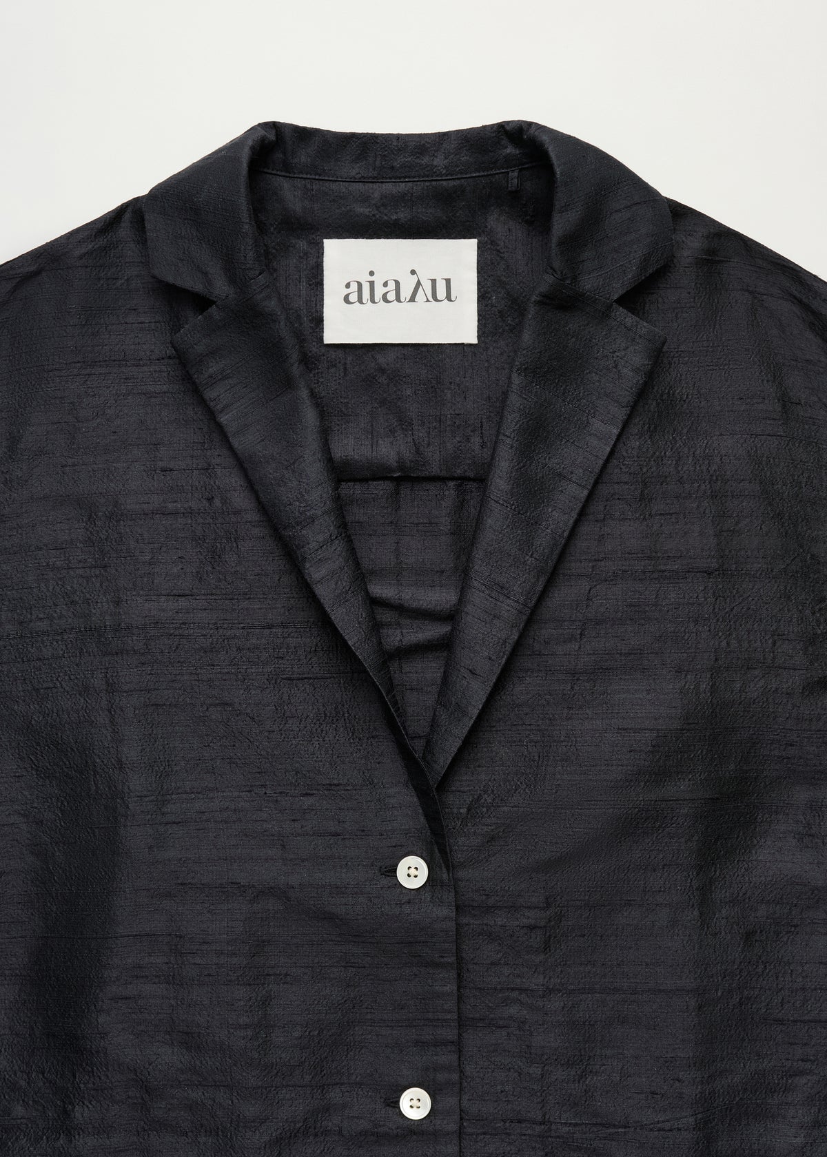 Makya shirt silk | Black navy Shirt Woven aiayu