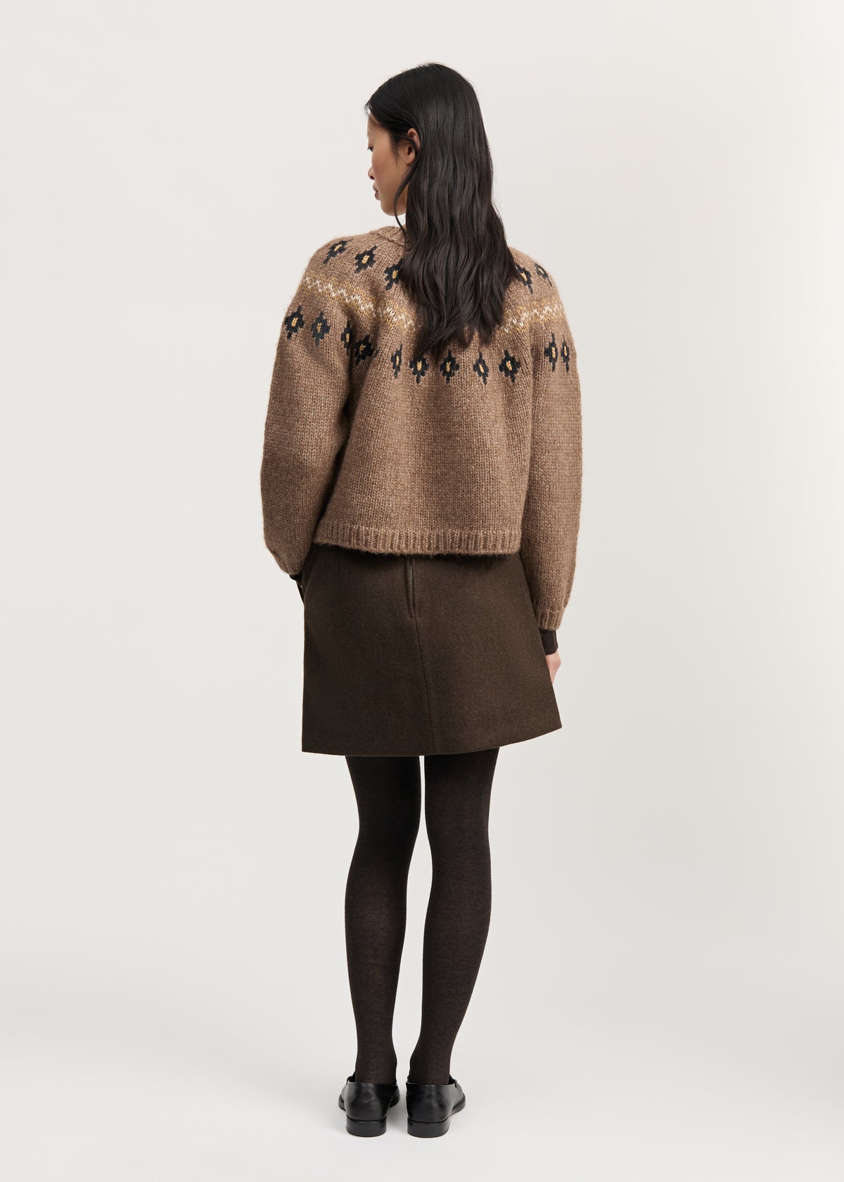 Mini skirt loden | Pure dark brown Skirt aiayu