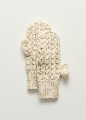 Oponi mittens – highland wool | Pure ecru Mittens aiayu