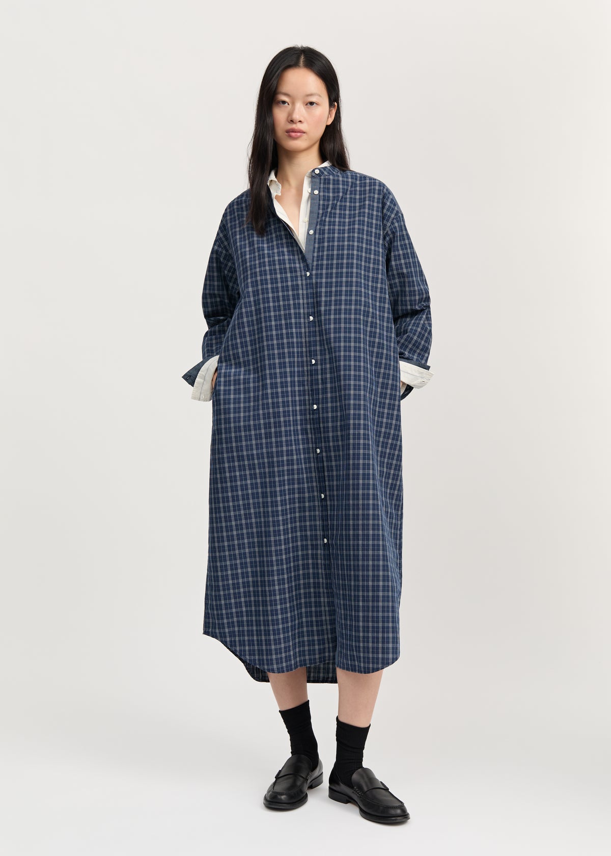 Sani dress check | Mix navy Dress aiayu