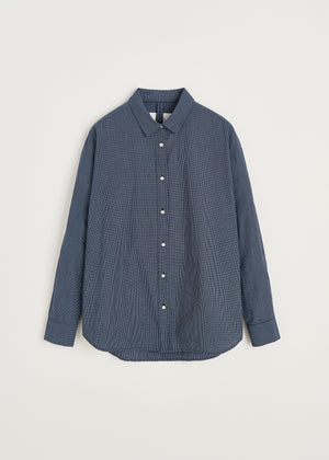 Shirt check | Navy check Shirt Woven aiayu