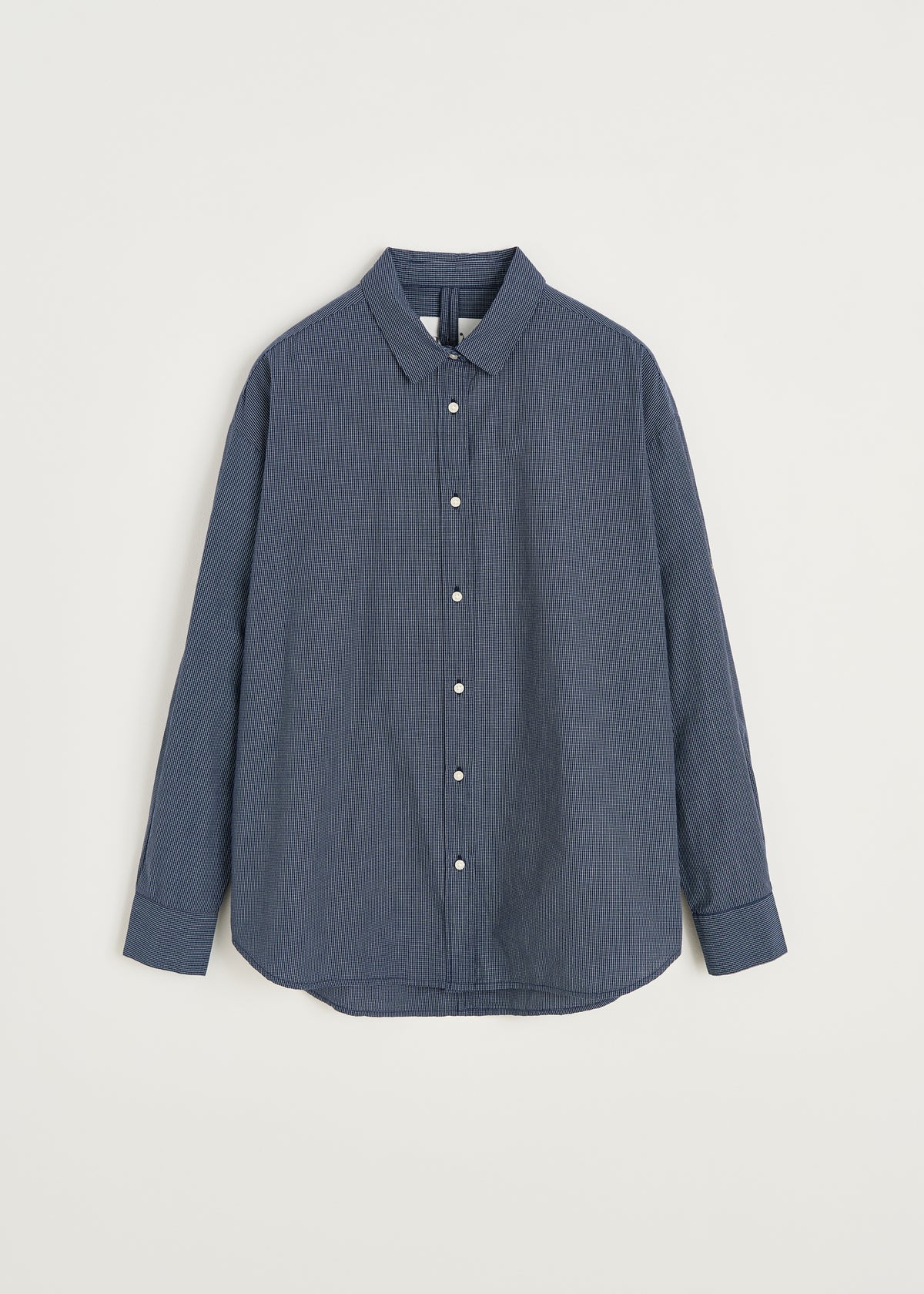 Shirt check | Navy check Shirt Woven aiayu