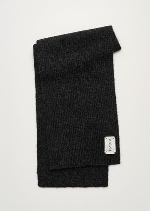 William scarf – wool | Pure Dark Grey Scarf aiayu