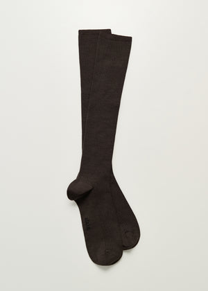 Wool knee socks | Brown Socks aiayu