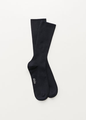 Wool rib socks | Navy Socks aiayu