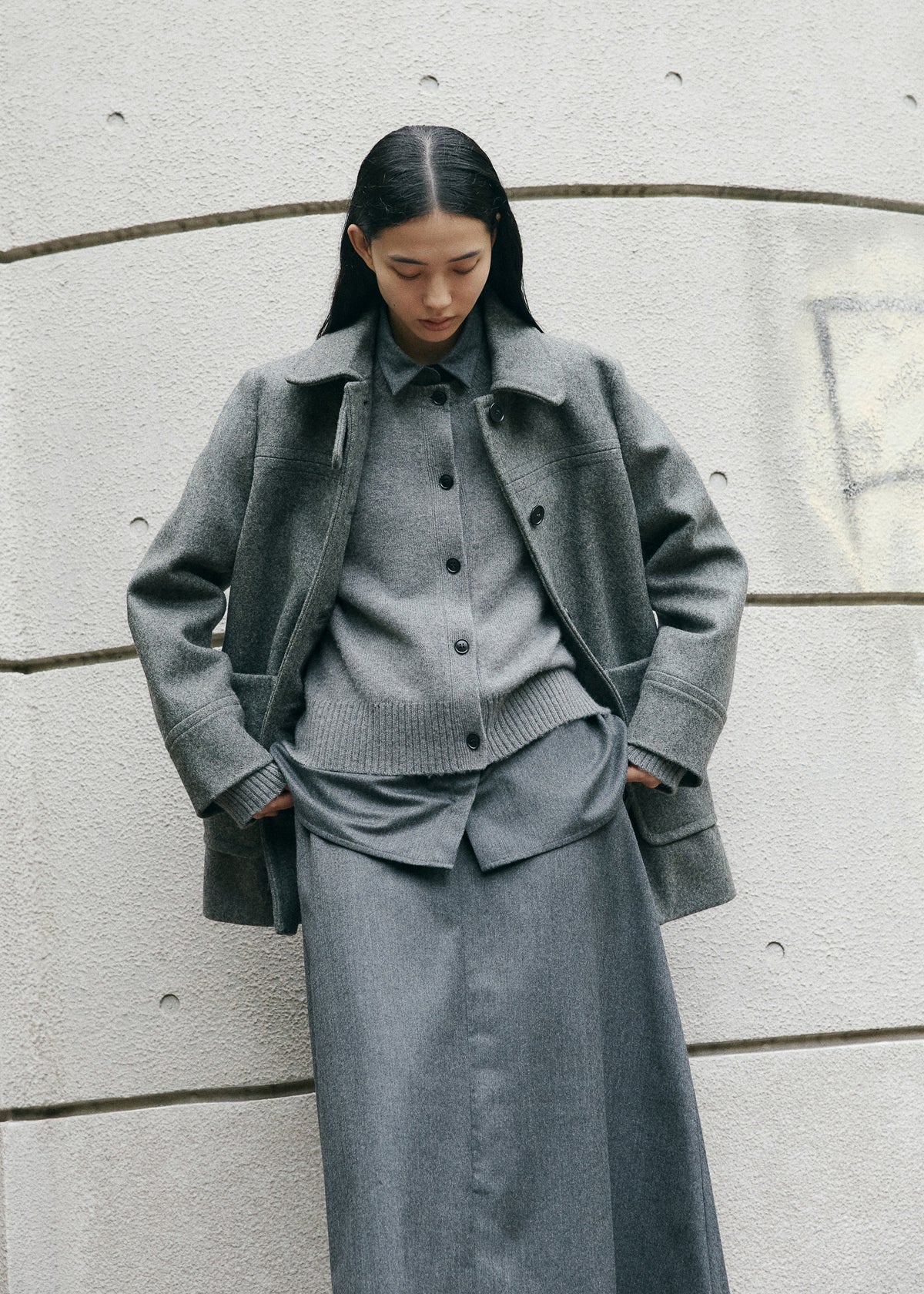 Jamie jacket loden – wool | Pure Grey Coat aiayu