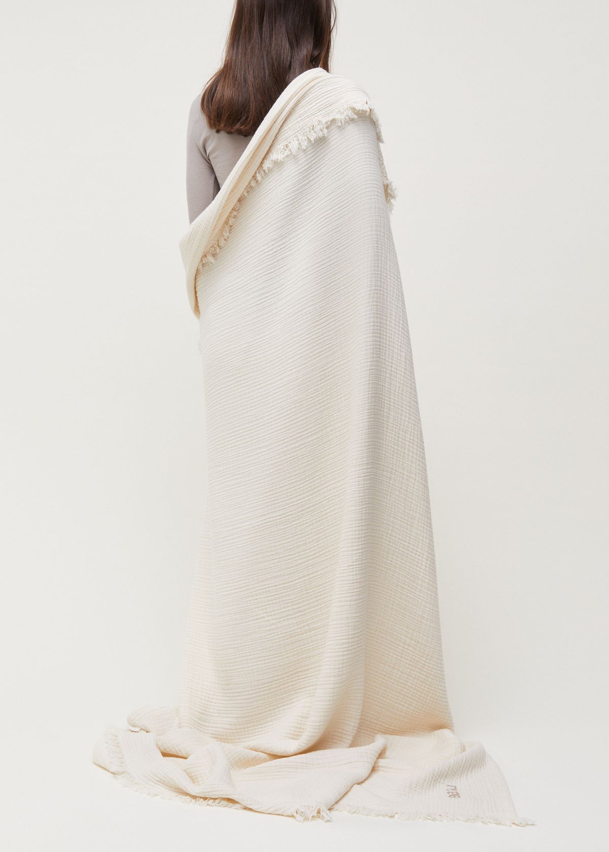 Cotton throw - 150x200 | Pure ecru Throw aiayu