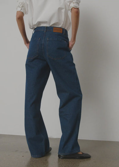 Carlo midwaist wide jeans | Mid blue Jeans aiayu